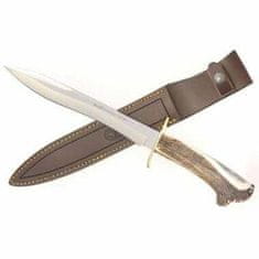 Muela CHEVREUIL-22S lovecký nůž 22 cm, jelení paroh s růžicí, ocel, kožené pouzdro