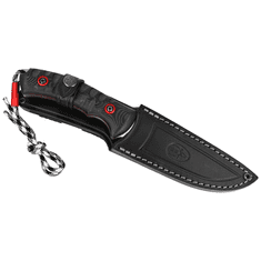 Muela PHANTOM-12W univerzální nůž 12 cm, černo-červená, Micarrta, paracord, kožené pouzdro