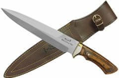 Muela RECOVA lovecký nůž 22,8 cm, bukové dřevo, mosaz, kožené pouzdro