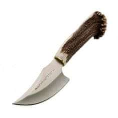 Muela SABUESO-11S lovecký nůž 11 cm, jelení paroh s růžicí, mosaz, kožené pouzdro
