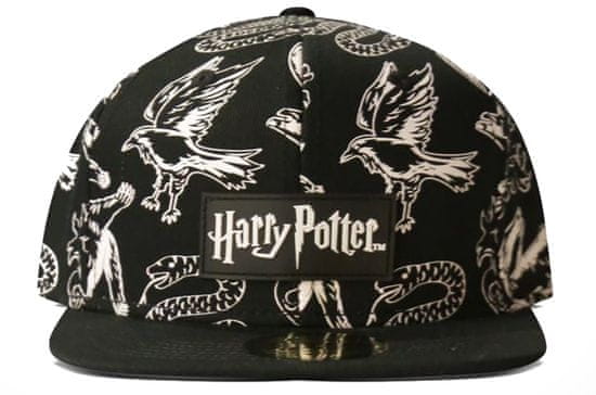 CurePink Kšiltovka Harry Potter: 3D Logo (nastavitelná) černá bavlna