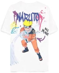 CurePink Pánské tričko Naruto: Power Ball (XL) bílá bavlna