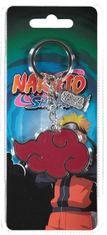 CurePink Kovový přívěsek na klíče Naruto Shippuden: Symbol Akatsuki (6 x 10 cm)