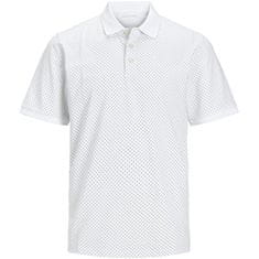 Jack&Jones Plus Pánské polo triko JJLUIS Standard Fit 12254901 White (Velikost 3XL)