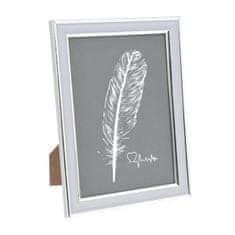 Dekorstyle Stojací fotorámeček FEATHER 15x20 cm stříbrný