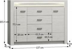 KONDELA Komoda 07, jasan bílá, INFINITY 07