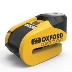 Oxford zámek kotoučové brzdy Quartz Alarm XA10, OXFORD (integrovaný alarm, žlutý/černý, průměr čepu 10 mm) LK216