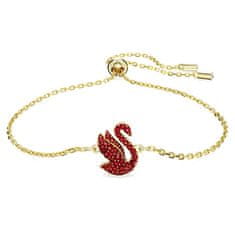 Swarovski Půvabný pozlacený náramek s labutí Iconic Swan 5656841