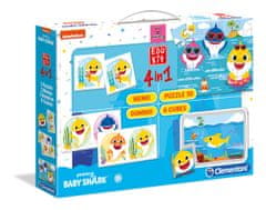 Clementoni EDUkit - Baby Shark 4v1 (pexeso, 60 puzzle, domino, 6 kostek)