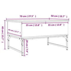 Vidaxl Konferenční stolek černý 70 x 50 x 40 cm kompozitní dřevo a kov