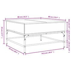 Vidaxl Konferenční stolek kouřový dub 80 x 80 x 45 cm kompozit a kov