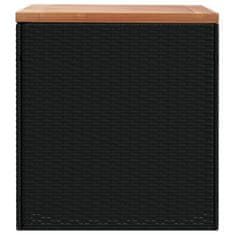 Vidaxl Zahradní úložný box černý 110x50x54 cm polyratan akáciové dřevo