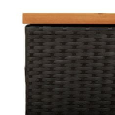 Vidaxl Zahradní úložný box černý 110x50x54 cm polyratan akáciové dřevo