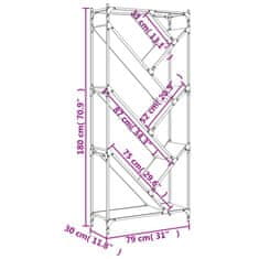 Vidaxl Knihovna hnědý dub 79 x 30 x 180 cm kompozitní dřevo a kov