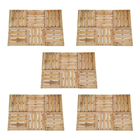 Vidaxl 30 ks terasové dlaždice 50 x 50 cm dřevo hnědé