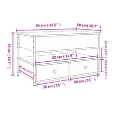 Vidaxl Konferenční stolek kouřový dub 85 x 50 x 50 cm kompozit a kov