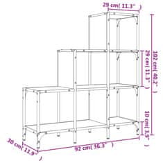 Vidaxl Knihovna dub sonoma 92 x 30 x 102 cm kompozitní dřevo a kov