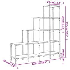 Vidaxl Knihovna dub sonoma 122 x 30 x 132 cm kompozitní dřevo a kov