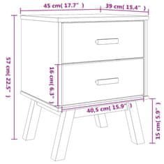 Vidaxl Noční stolek OLDEN hnědý masivní borové dřevo