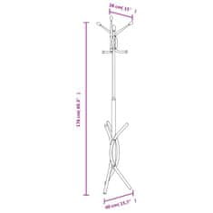 shumee Stojan na kabáty bílý 176 cm práškově lakované železo