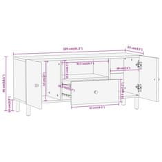 shumee TV skříňka 105x33x46 cm masivní mangovníkové dřevo