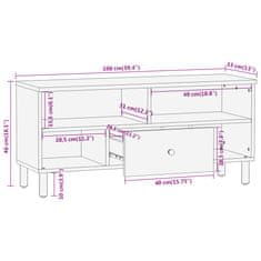 shumee TV skříňka 100 x 33 x 46 cm masivní mangovníkové dřevo