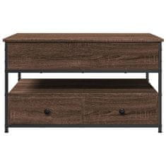 shumee Konferenční stolek hnědý dub 85x50x50 cm kompozitní dřevo a kov
