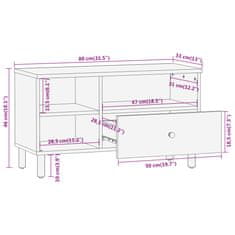 Vidaxl TV skříňka 80 x 33 x 46 cm masivní mangovníkové dřevo