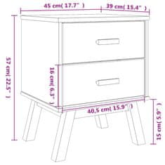 Vidaxl Noční stolek OLDEN bílý a hnědý masivní borové dřevo