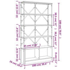 Petromila Knihovna černá 100 x 26 x 180 cm kompozitní dřevo a kov