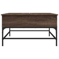 shumee Konferenční stolek hnědý dub 80x80x45 cm kompozitní dřevo a kov