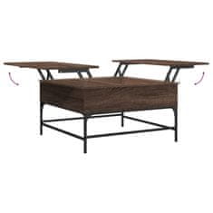 shumee Konferenční stolek hnědý dub 80x80x45 cm kompozitní dřevo a kov