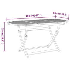 Petromila Skládací zahradní stůl 160 x 85 x 75 cm masivní akáciové dřevo