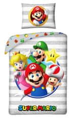 Halantex Povlečení Super Mario stripe Bavlna, 140/200, 70/90 cm