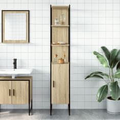 Greatstore Koupelnová skříňka dub sonoma 33x33x185,5 cm kompozitní dřevo