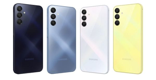 Samsung Galaxy A15 LTE, inteligentný telefón 6,5 palcový displej Super AMOLED obnovovacia frekvencia stabilizácia obrazu tri fotoaparáty najrýchlejšie LTE pripojenie výkonný inteligentný telefón veľký displej rýchlonabíjanie