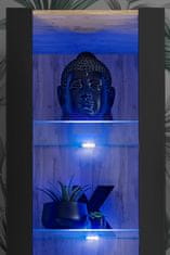 komodee Komodee, sada nábytku Tivoli Medio, Černá/Wotan, šířka 245 cm x výška 159 cm x hloubka 35 cm, volitelné LED osvětlení, do obývacího pokoje, ložnice., s osvětlením