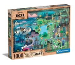 Clementoni Puzzle 1000 dílků - Disney mapa 101 Dalmatinů