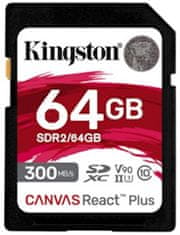 Kingston Canvas React Plus Secure Digital (SDXC), 64GB (SDR2/64GB)