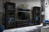 komodee Komodee, Tivoli Grande nábytková sestava, Černá/Černá, šířka 250 cm x výška 159 cm x hloubka 35 cm, volitelné osvětlení LED, do obývacího pokoje, ložnice, herní