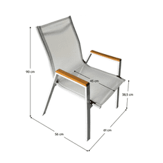 BPS-koupelny Zahradní stohovatelná židle, bílá ocel/dub, BONTO
