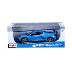Maisto Maisto - 2020 Chevrolet Corvette Stingray Coupe (High Wing), modrá, 1:18