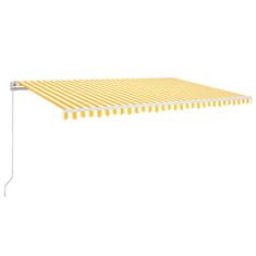 Vidaxl Automatická markýza LED a senzor větru 500 x 300 cm žlutá/bílá