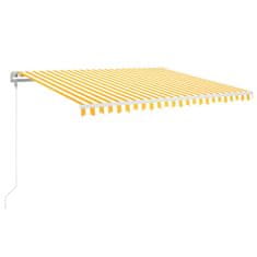 Vidaxl Automatická markýza LED a senzor větru 400x350 cm žlutobílá