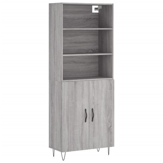 Vidaxl Skříň highboard šedá sonoma 69,5 x 34 x 180 cm kompozitní dřevo