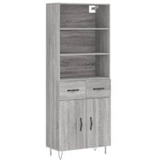 Vidaxl Skříň highboard šedá sonoma 69,5 x 34 x 180 cm kompozitní dřevo