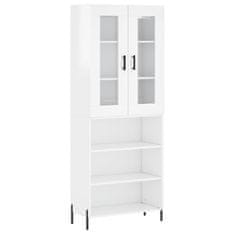 Vidaxl Skříň highboard lesklá bílá 69,5 x 34 x 180 cm kompozitní dřevo