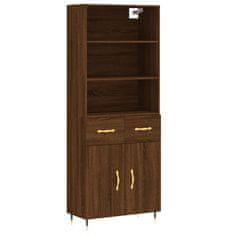 Vidaxl Skříň highboard hnědý dub 69,5 x 34 x 180 cm kompozitní dřevo