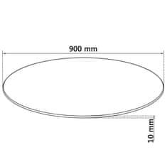 Vidaxl Stolní deska z tvrzeného skla, kulatá, 900 mm