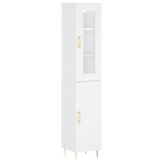 Vidaxl Skříň highboard bílá 34,5 x 34 x 180 cm kompozitní dřevo